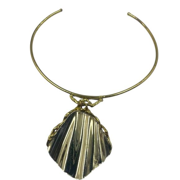 VINTAGE 1980s 1990s BOHO ARTISAN MIXED METAL & STONE CHOKER PENDANT NECKLACE EUC - Picture 4 of 4